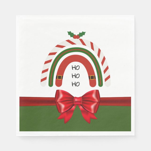 Christmas Rainbow Let it Snow  Napkin (Front)