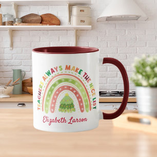 Christmas Rainbow Teachers Appreciations Maroon Mug