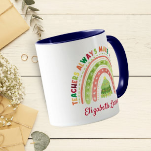 Christmas Rainbow Teachers Appreciations Navy Blue Mug