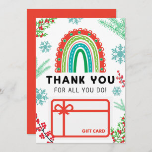 Christmas Rainbow Thank You Gift Card Holder