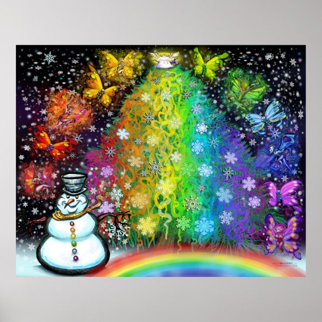 Christmas Rainbow Tree Pixies Magic Poster (Front)