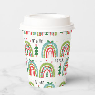 Christmas Rainbows and trees holiday Paper Cups