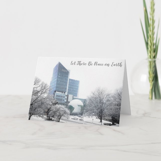 Christmas Raleigh NC North Carolina Peace on Earth Holiday Card (Front)