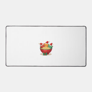 Christmas Ramen Cat Santa Anime Meow Kitty Meow Ca Desk Mat