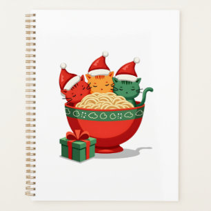Christmas Ramen Cat Santa Anime Meow Kitty Meow Ca Planner