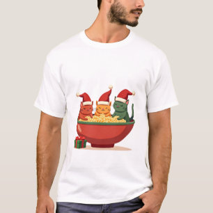 Christmas Ramen Cat Santa Anime Meow Kitty Meow Ca T-Shirt
