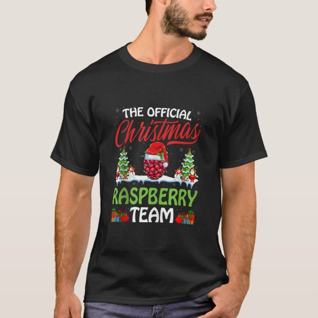 Christmas Raspberry Team Raspberry Wearing Santa H T-Shirt (Front)