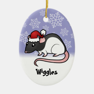 Christmas Rat (add your pets name) Ceramic Ornament
