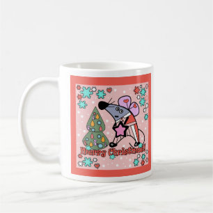 Christmas , rat coffee mug