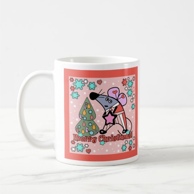 Christmas , rat coffee mug (Left)