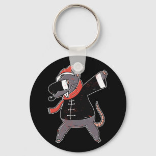Christmas Rat Dabbing Gift For Mouse Lovers Key Ring