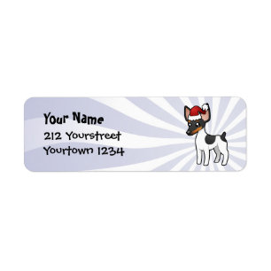 Christmas Rat Terrier / Toy Fox Terrier Return Address Label