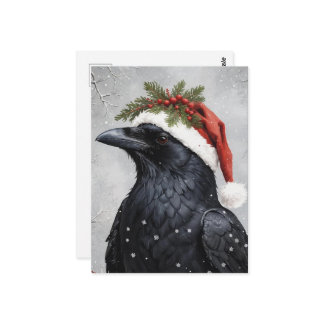Christmas Raven Postcard