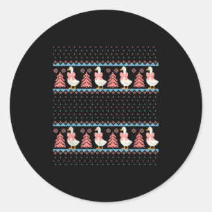 Christmas Rch Goose Ugly Sweater Pajama Xmas Tree Classic Round Sticker