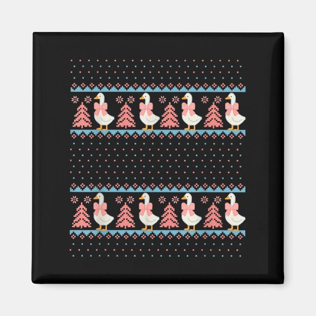 Christmas Rch Goose Ugly Sweater Pajama Xmas Tree  Magnet (Front)