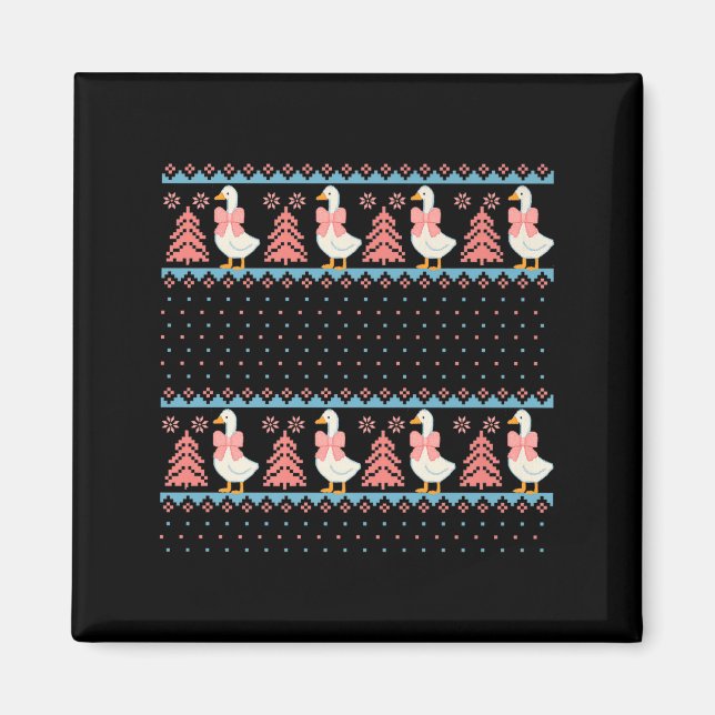 Christmas Rch Goose Ugly Sweater Pajama Xmas Tree  Magnet (Front)