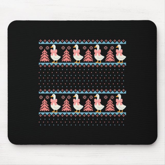 Christmas Rch Goose Ugly Sweater Pajama Xmas Tree  Mouse Pad (Front)