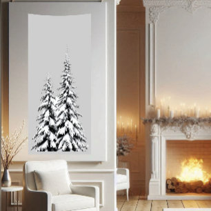 Christmas Realistic Wonderland Theme Snow Tree Banner