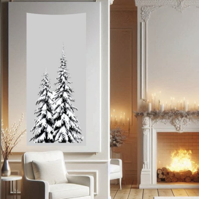 Christmas Realistic Wonderland Theme Snow Tree Banner (Creator Uploaded)