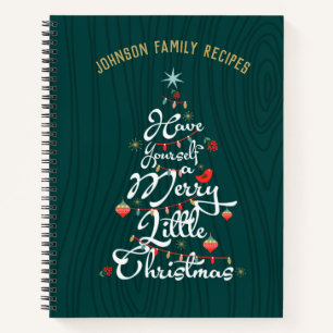 Christmas Recipe Book Organiser Journal Xmas Tree