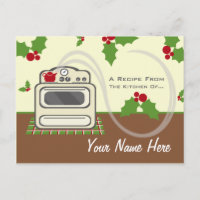 Christmas Recipe Postcard - Retro Kitchen