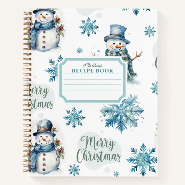 Christmas Recipe Snowman Notebook (Front)