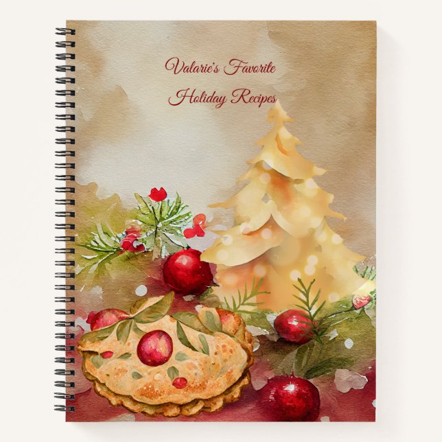 Christmas Recipes Personalised Notebook (Front)