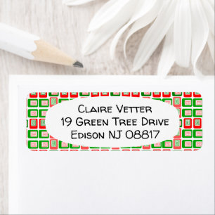 Christmas Rectangles  Return Address Label