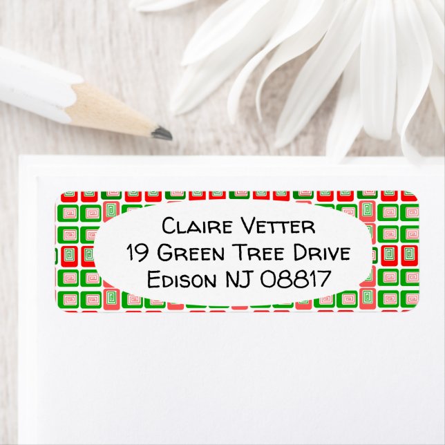Christmas Rectangles  Return Address Label (Insitu)