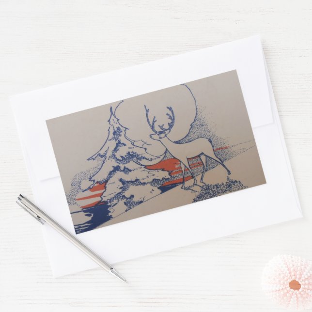 Christmas Rectangular Sticker (Envelope)