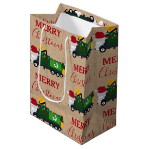 Christmas Recycling Garbage Truck  Large Gift Bag