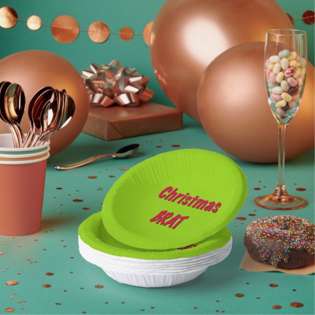 Christmas Red And Brat Green  Paper Plate (Multi)