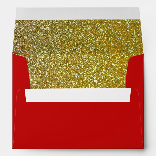 Christmas Red and Gold Envelope (Back (Bottom))
