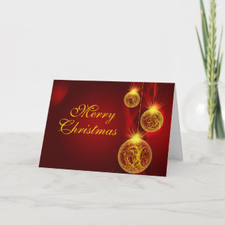 Christmas Red and Gold, Merry, Christmas Holiday Card