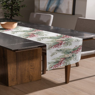 Christmas Red and Green Floral Table Runner