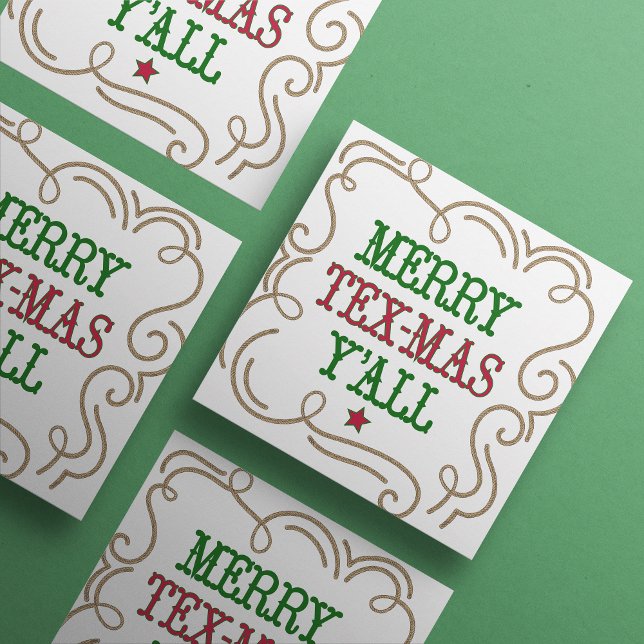 Christmas Red and Green Merry Tex-Mas Y'all Holiday Card (Creator Uploaded)