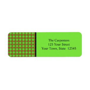 Christmas Red and Green Pattern Labels