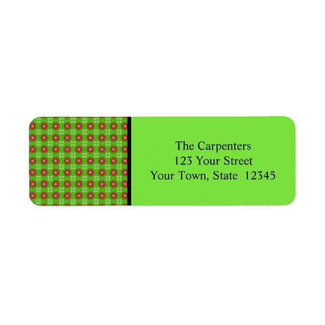 Christmas Red and Green Pattern Labels (Front)