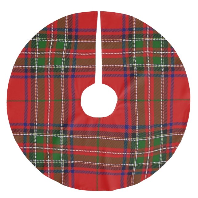 Christmas Red and Green Plaid Tree Skirt (Front)