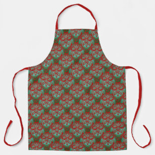  Christmas red and green Print Apron