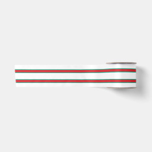 Christmas Red and Green Striped Satin Ribbon