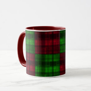 Christmas red and Green tartan. Mug