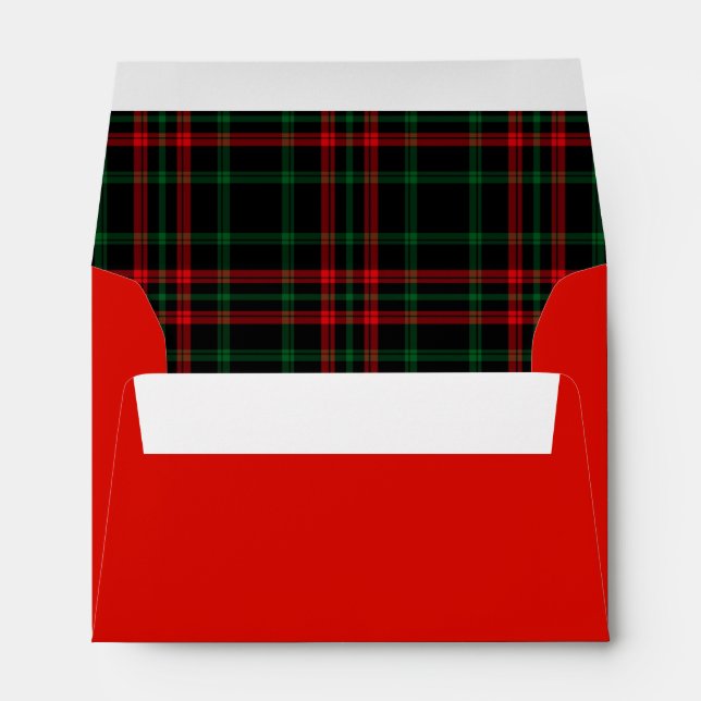 Christmas Red and Green Tartan Plaid Envelopes (Back (Bottom))