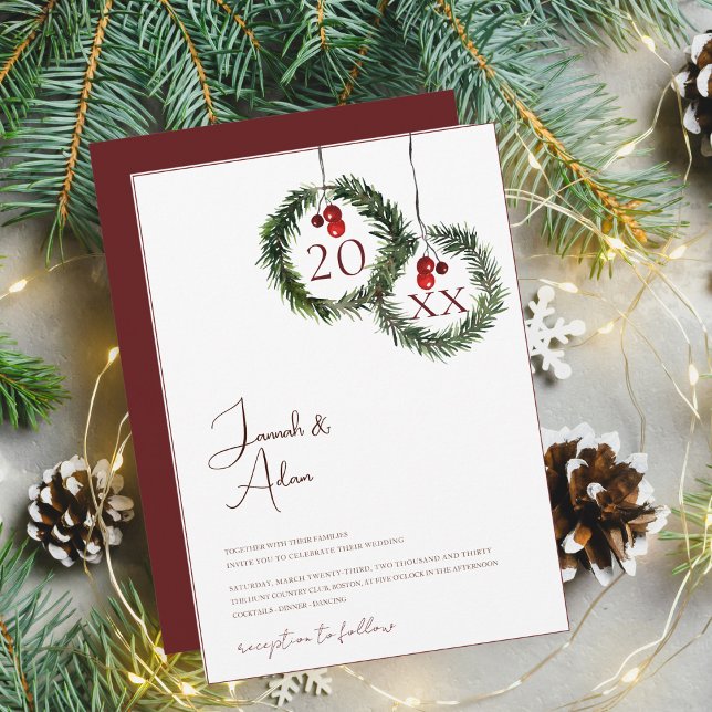 Christmas Red and Green Winter Festive Wedding Invitation (Creator Uploaded)