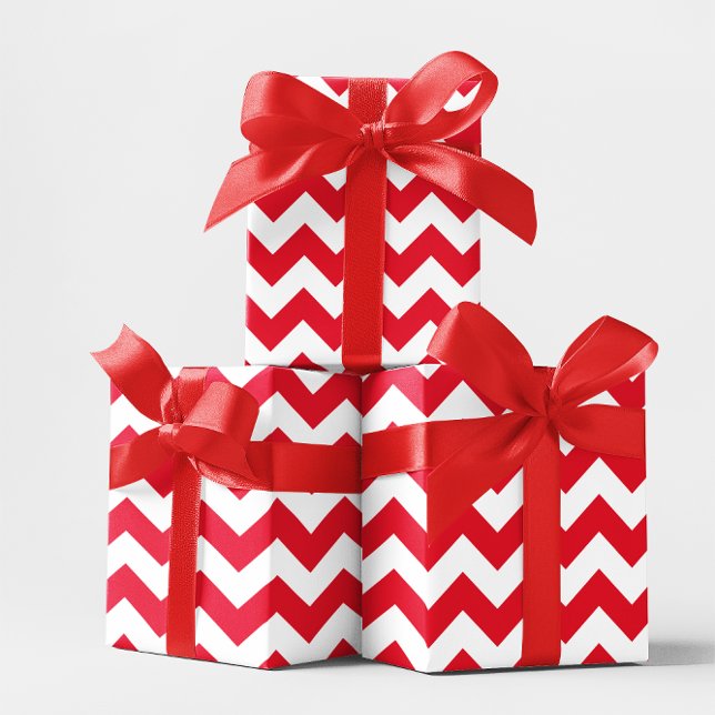 Christmas Red and White Chevron Wrapping Paper (Christmas Red and White Chevron Wrapping Paper)