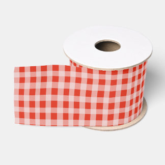 Christmas Red and White Gingham Grosgrain Ribbon