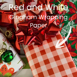 Christmas Red and White Gingham Wrapping Paper