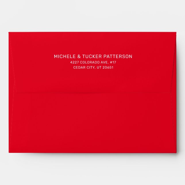 Christmas Red and White Holiday Envelope (Back (Top Flap))