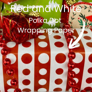 Christmas Red and White Polka Dots Wrapping Paper