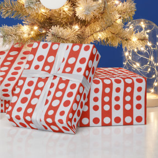 Christmas Red and White Polka Dots Wrapping Paper